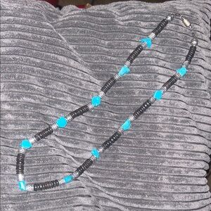 Turquoise and Black Beaded Necklace